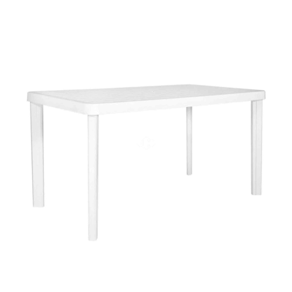 Mesa rectangular Garden Life Bali blanca carrefourar