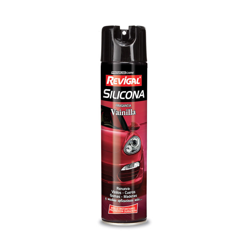 Revigal Abrillantador de silicona Revigal en aerosol vainilla 440 cc.