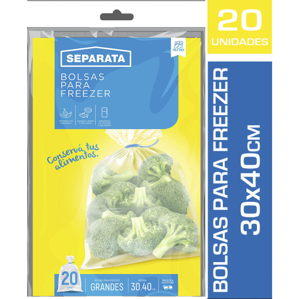 Bolsas para freezer Separata  30x40 cm x 20 u.