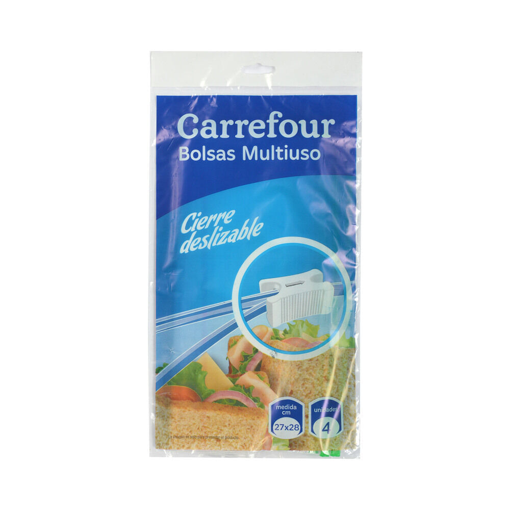 Bolsas cierre deslizable Carrefour 27 x 28 cm. x 4 u.