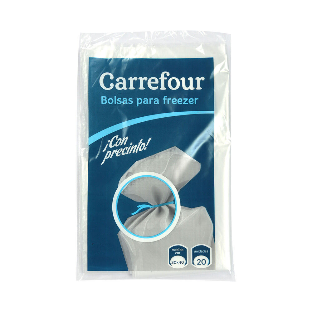 Bolsas para freezer carrefour 30 x 40 cm 20 u.