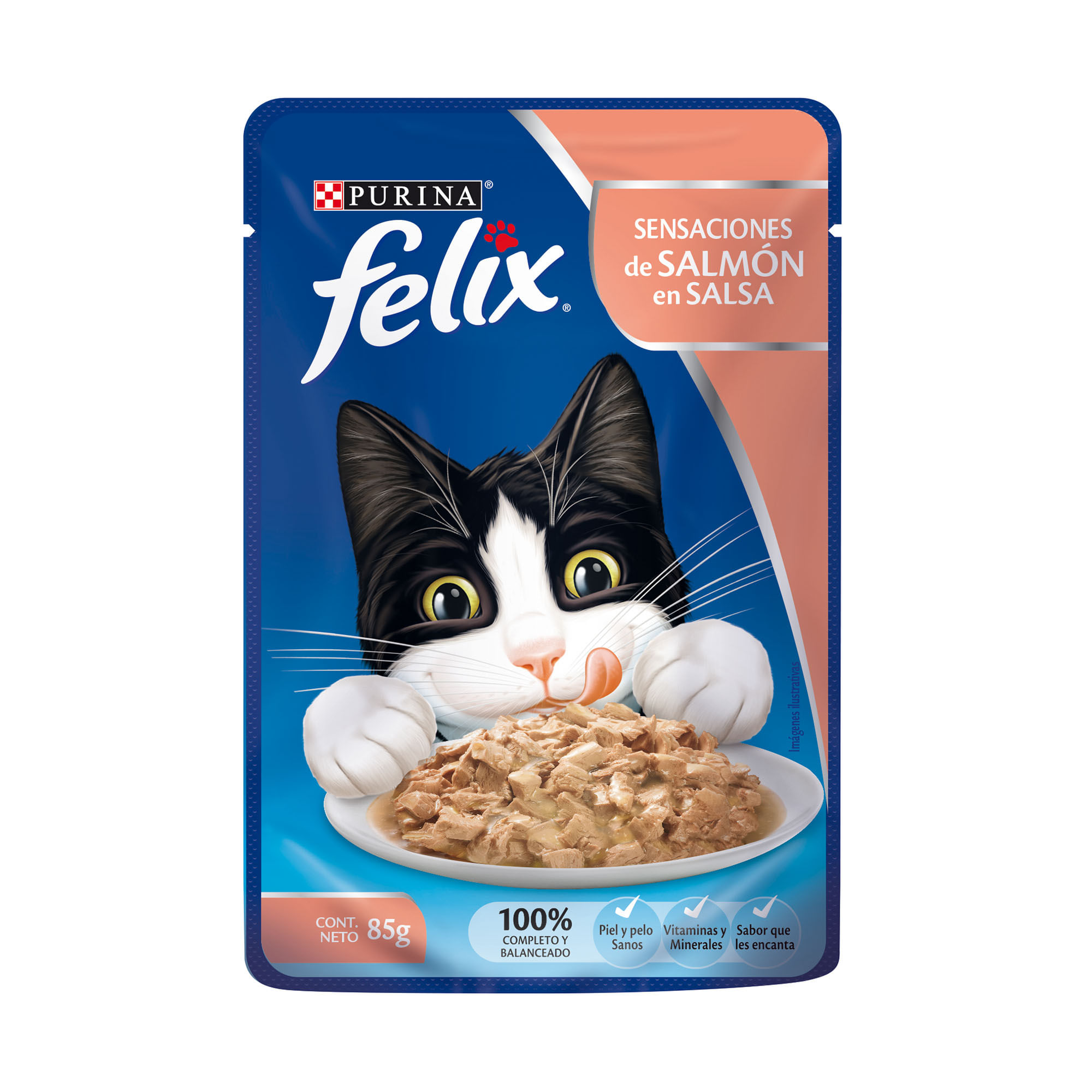 Alimento Humedo Gatos Felix Salmon 100 Gr
