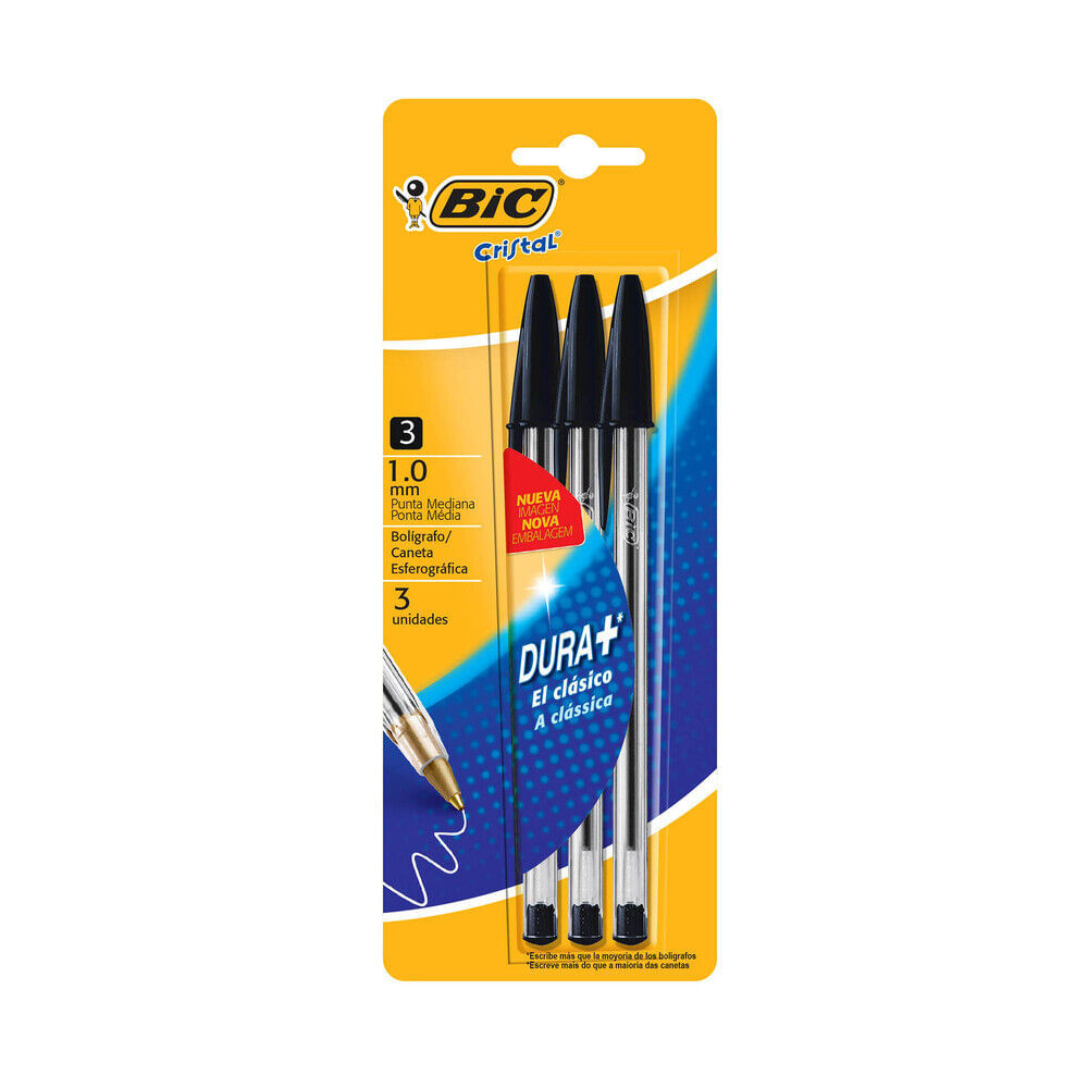 Boligrafo Cristal Negro Blister Bic 3 U