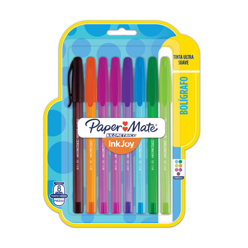 Lapicera Paper Mate colores punta media 8 u.