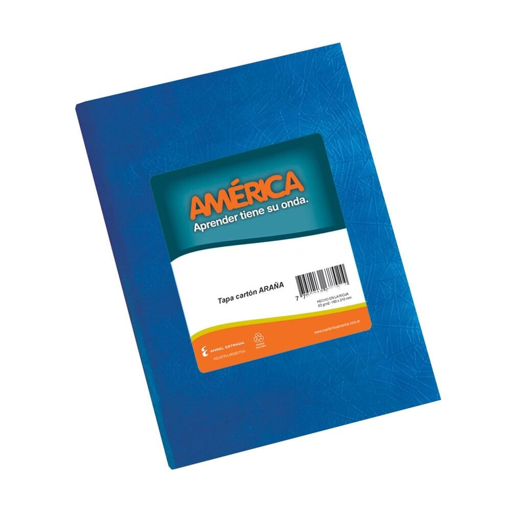 Cuaderno rayado América araña azul 42 hojas