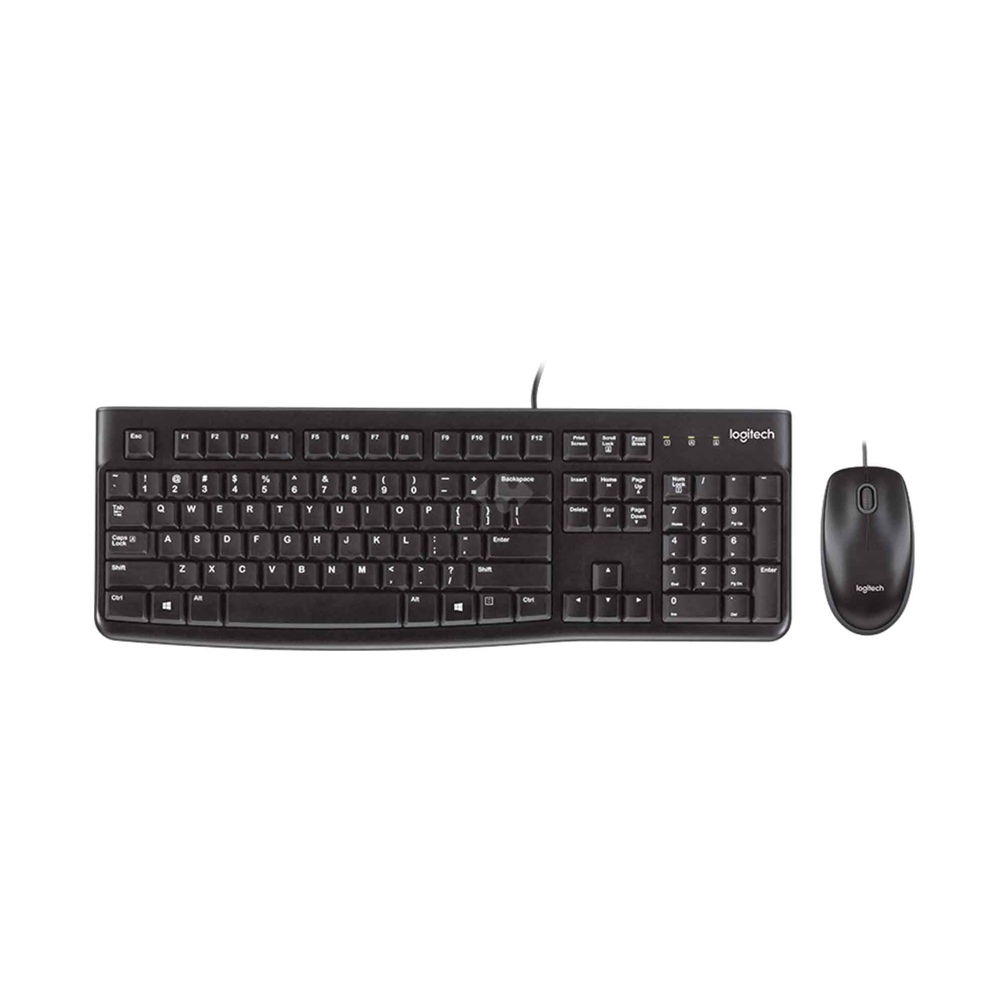 Teclado y Mouse con cable Logitech Desktop MK120 negro