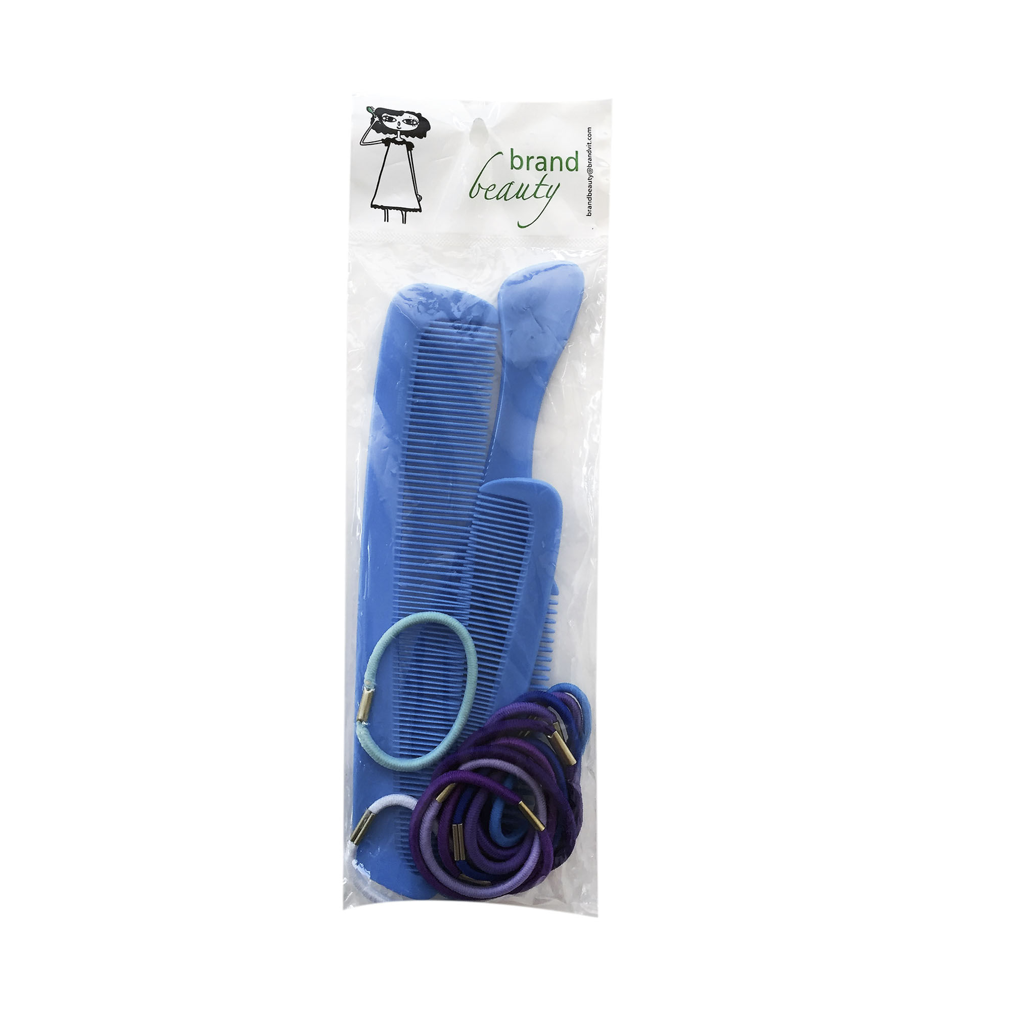 Set 3 peines cabello y gomitas Brand Beauty