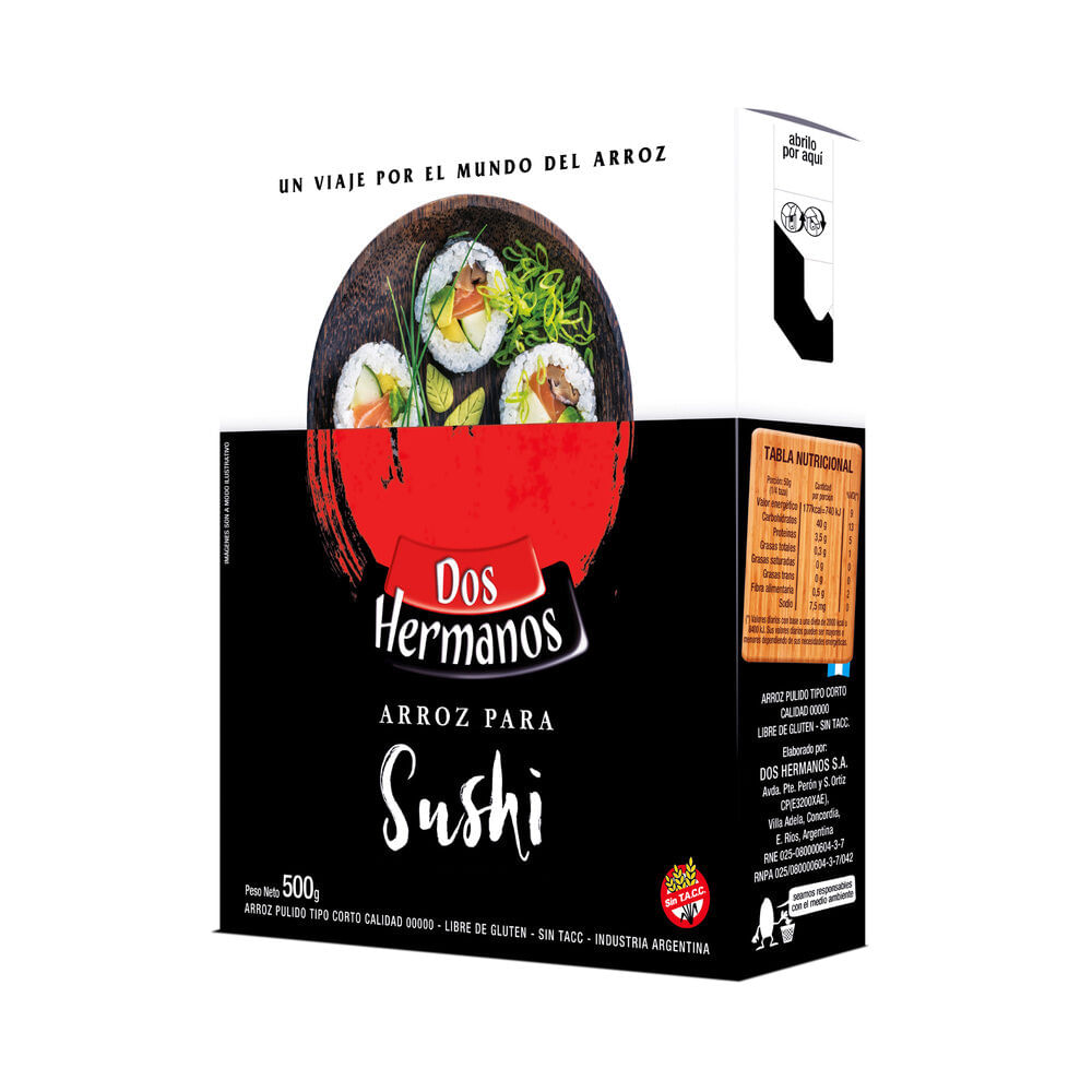 Arroz sushi Dos Hermanos 500 g.