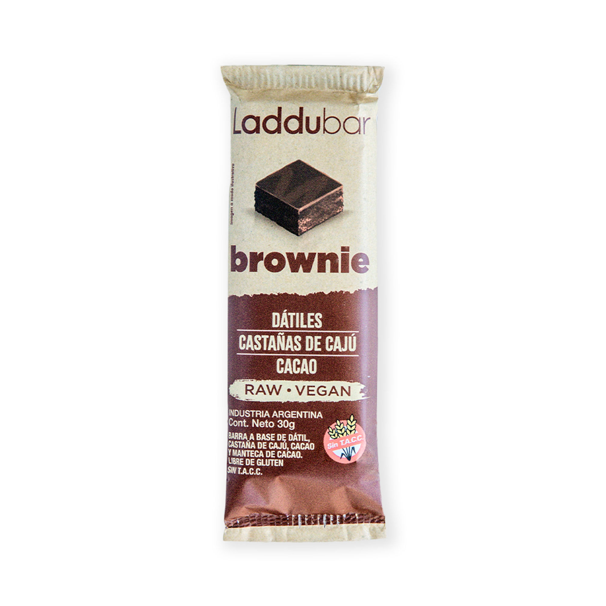 Barrita vegana Laddu bar brownie 30 g.