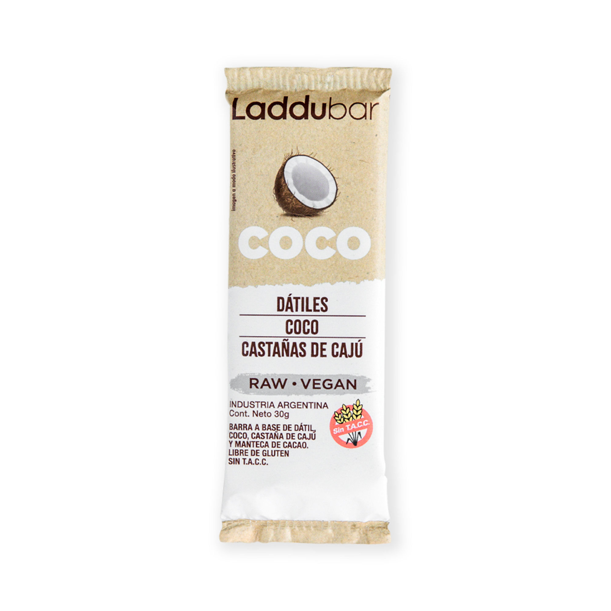Barrita vegana Laddubar coco 30 grs