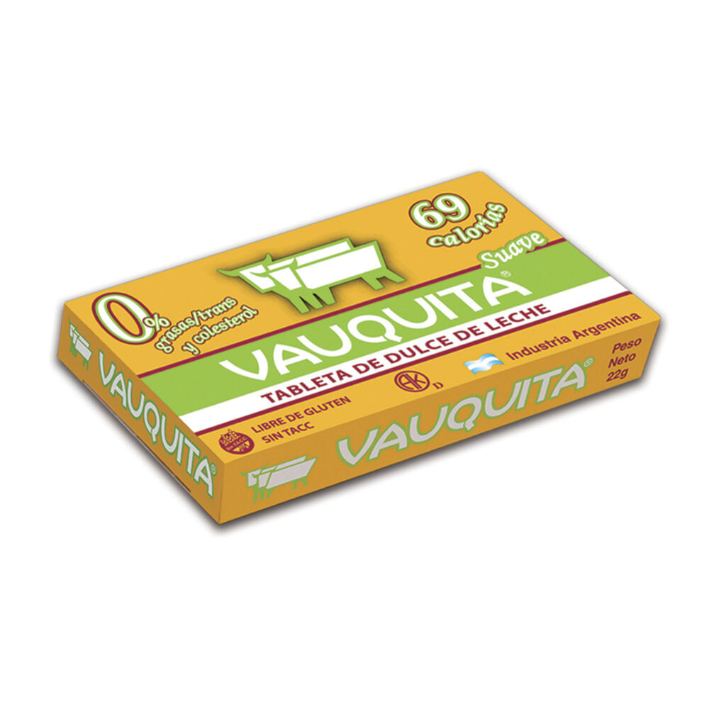 Tableta dulce de leche Vauquita light 22 g.