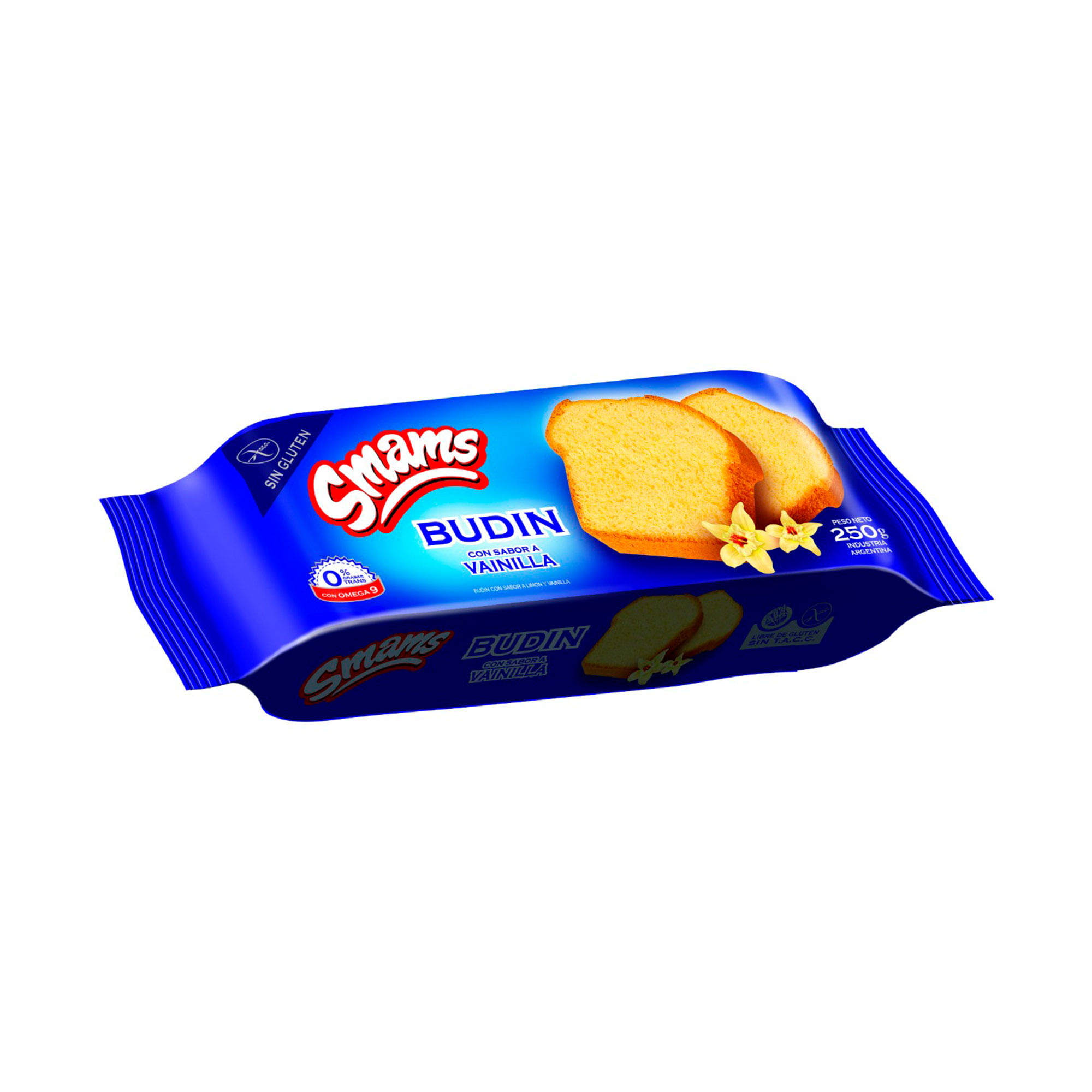 Budín de vainilla Smams 250 g. sin TACC
