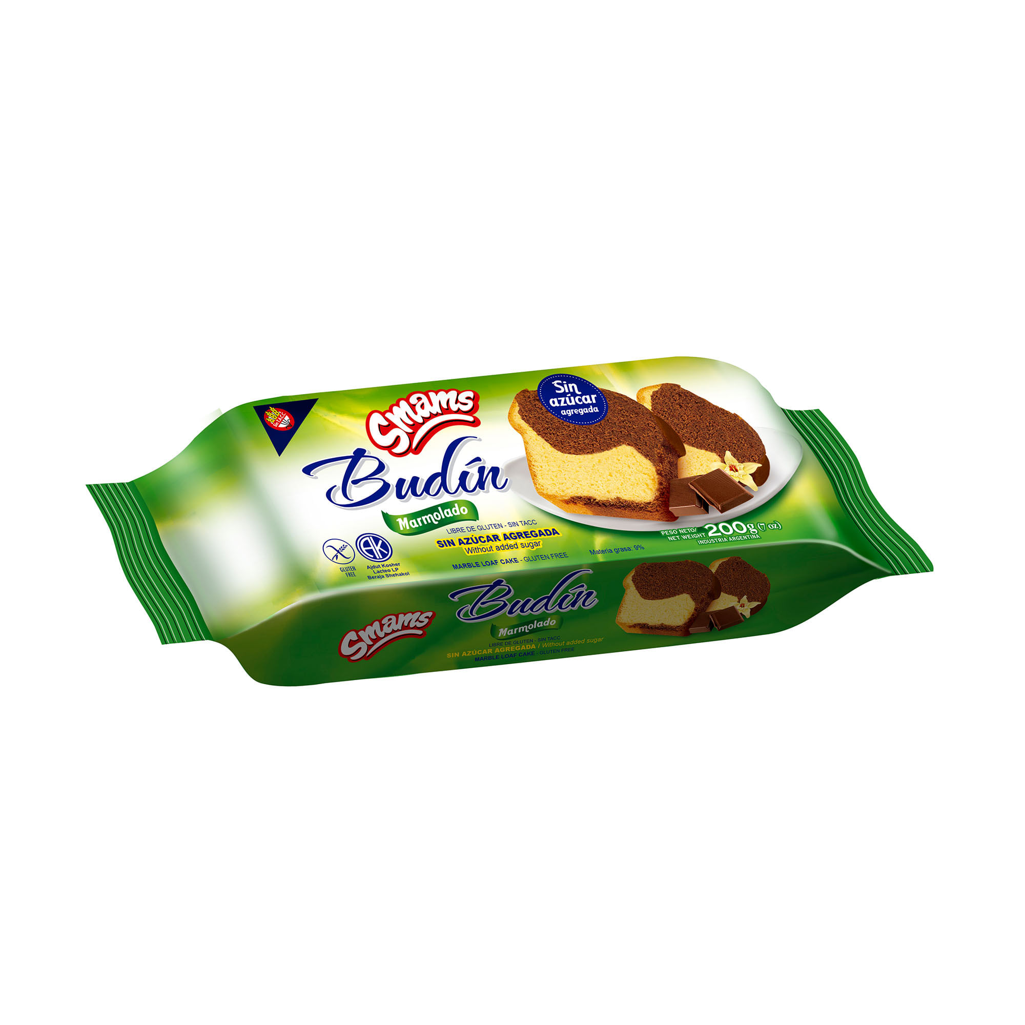 Budín Smams marmolado sin azúcar 200 g. Sin TACC