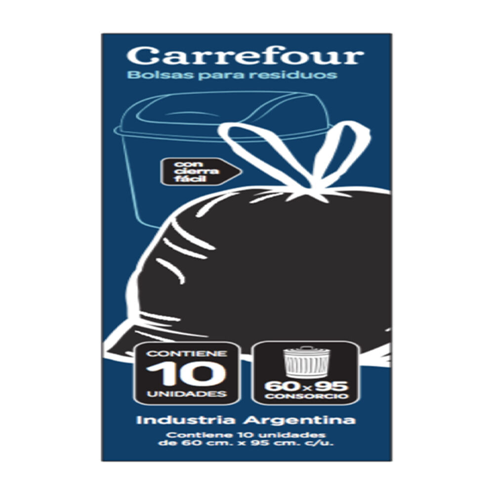 Bolsas para residuos Carrefour 60 x 95 cm. 10 u.