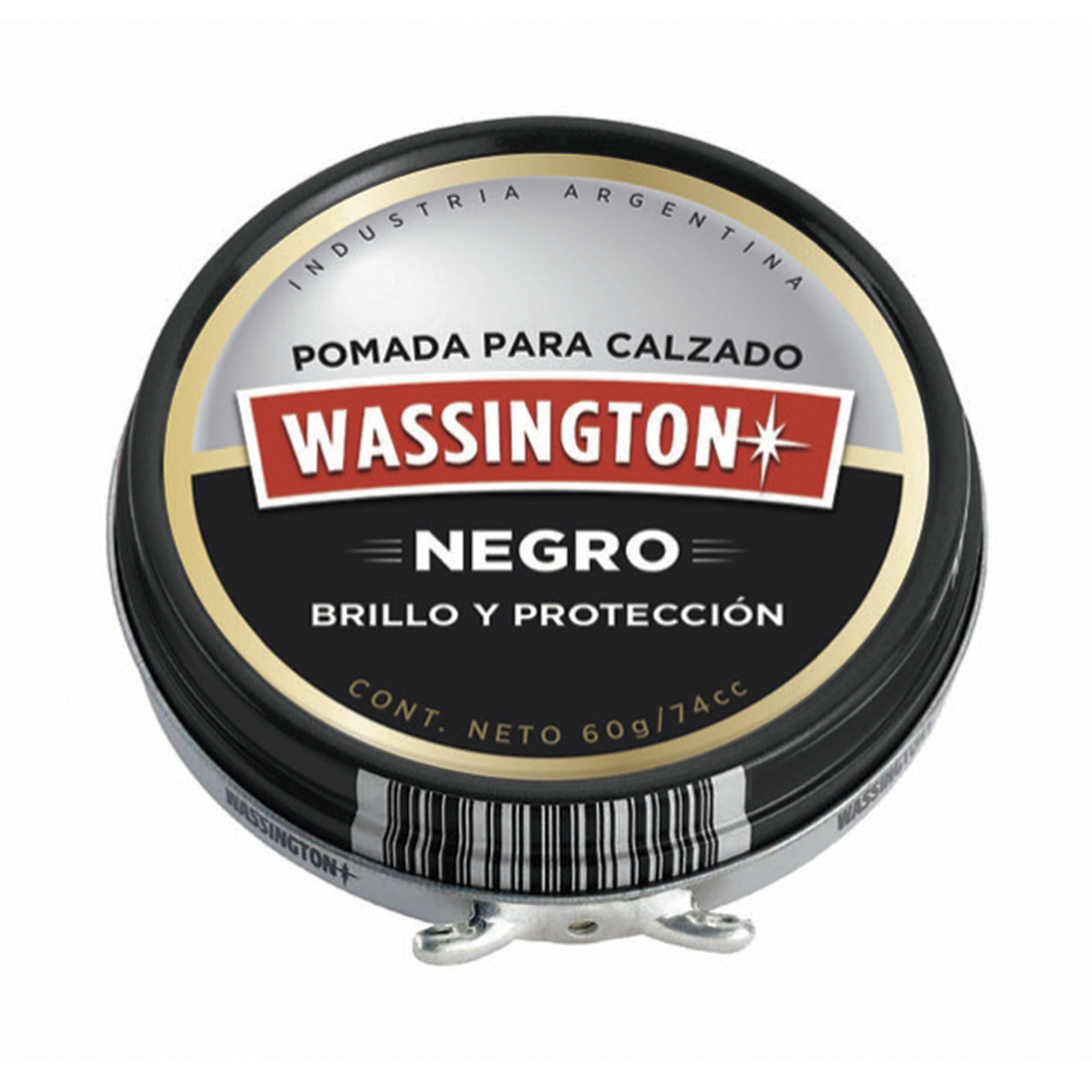 Pomada negra Wassington para calzado 60 g.