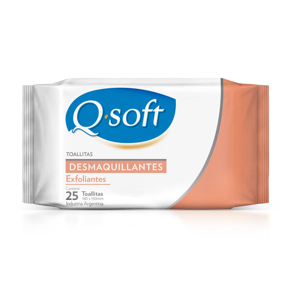 Toallitas desmaquillantes Q Soft exfoliantes 25 u.
