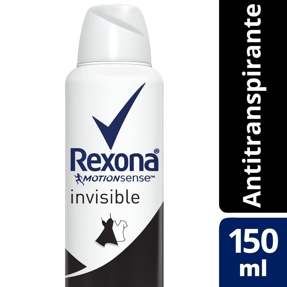 Antitranspirante en aerosol Rexona invisible 150 cc.