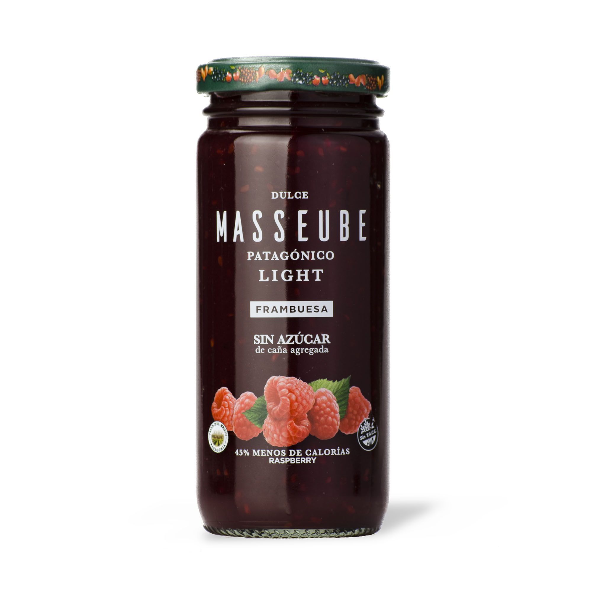 Dulce de frambuesa light Masseube patagónico sin azúcar 260 g.