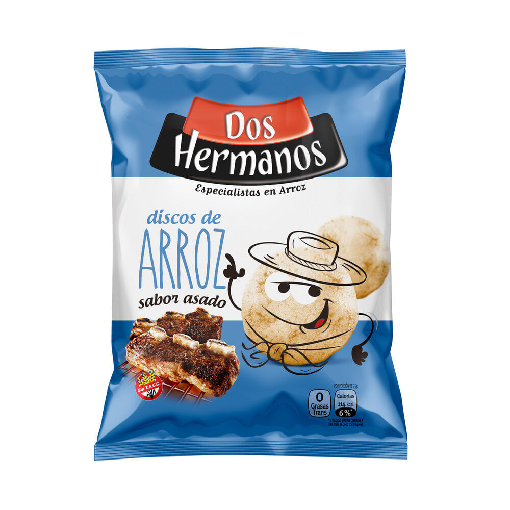 Snacks de arroz Dos Hermanos asado 80 g.