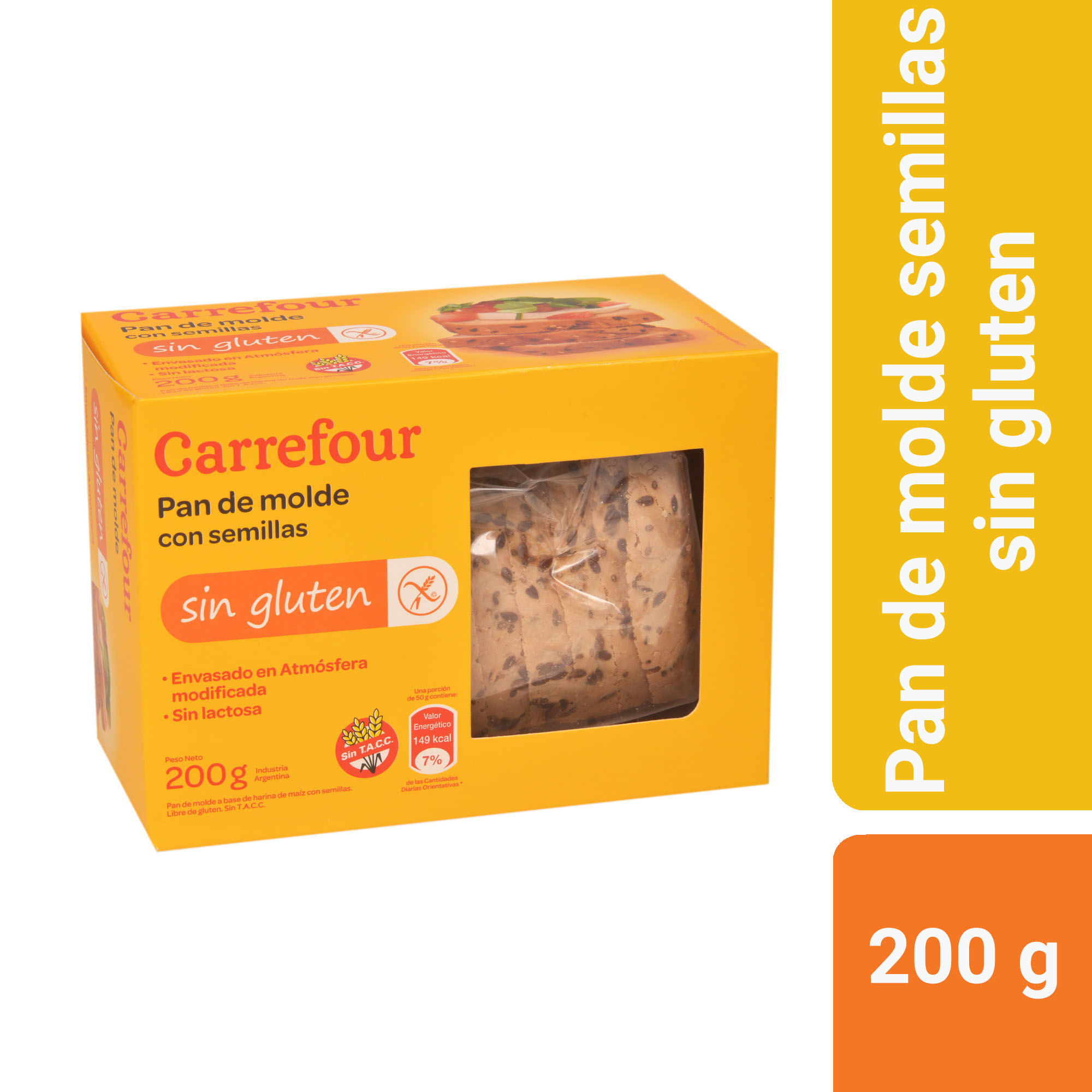 Pan de mesa Carrefour semillas 200 g. sin TACC