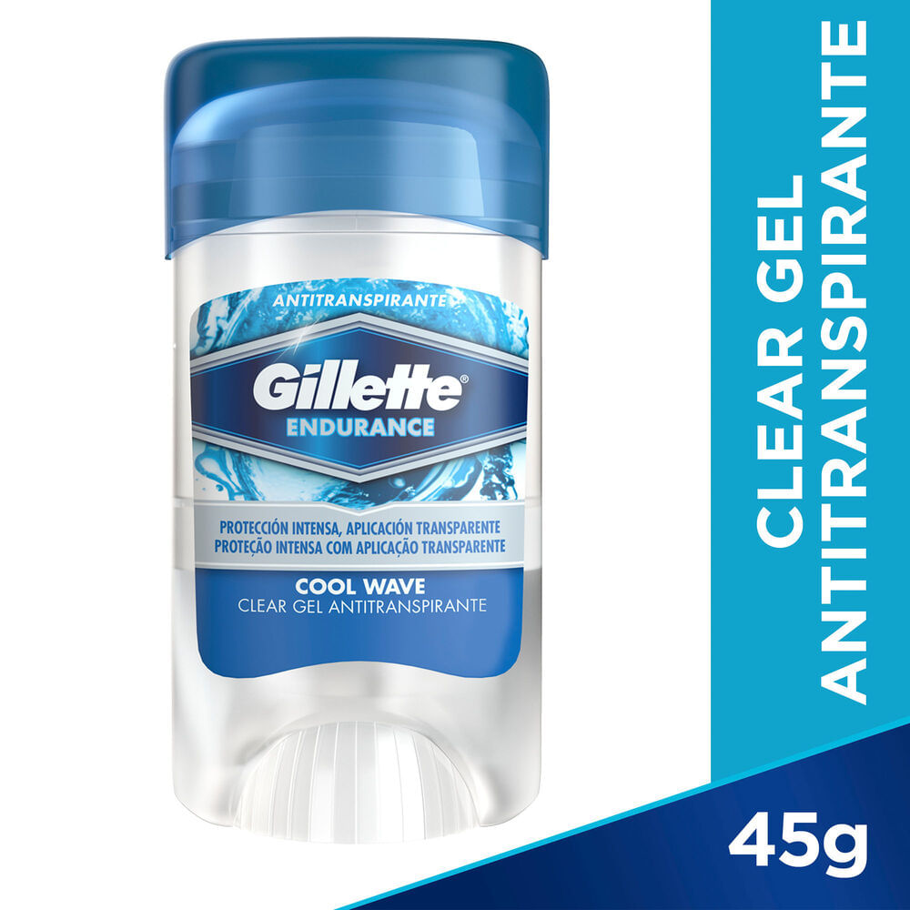 Antitranspirante en barra Gillette cool wave clear gel 45 g.