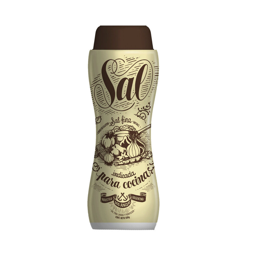 Sal fina Dos Anclas salero 500 g.