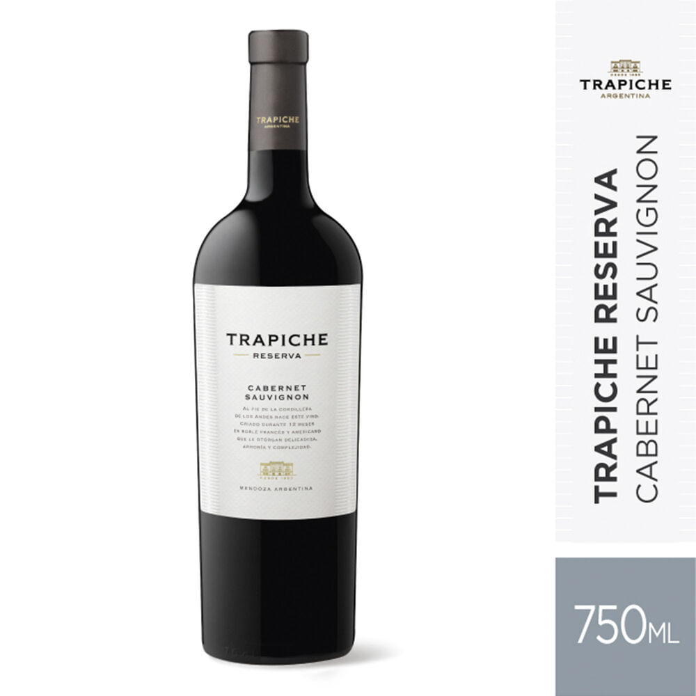 Vino tinto Cabernet Sauvignon Trapiche reserva 750 ml