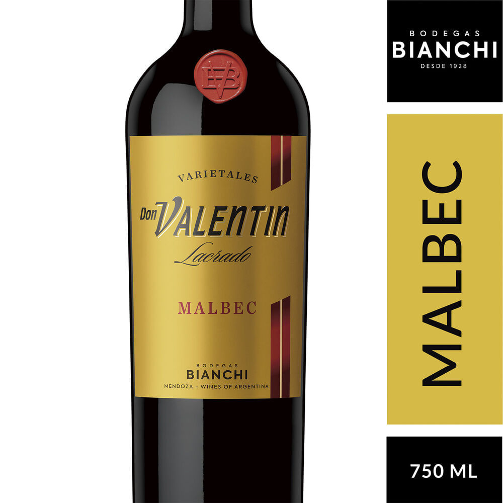 Vino tinto roble-malbec Don Valentín Lacrado 750 cc.
