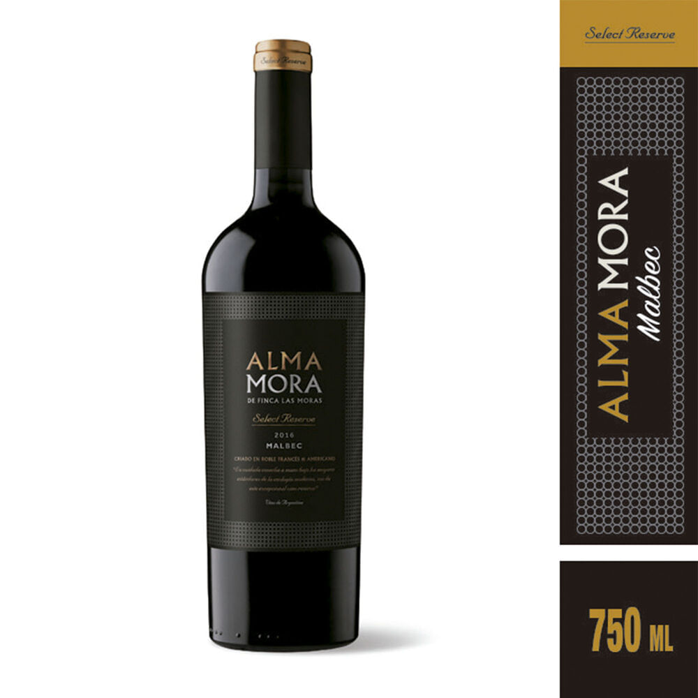 Vino tinto Malbec Alma Mora Reserva 750 ml