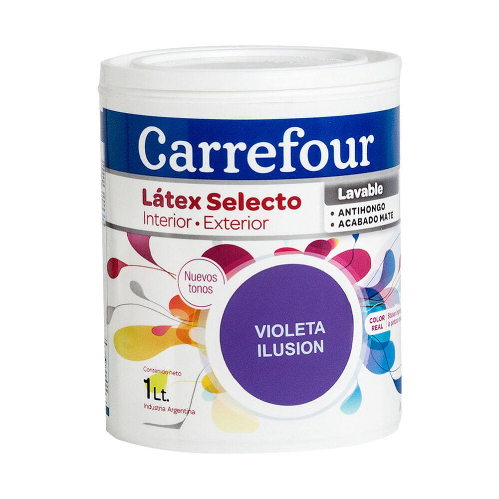 Látex interior/exterior Carrefour selecto violeta ilusión 1 l.