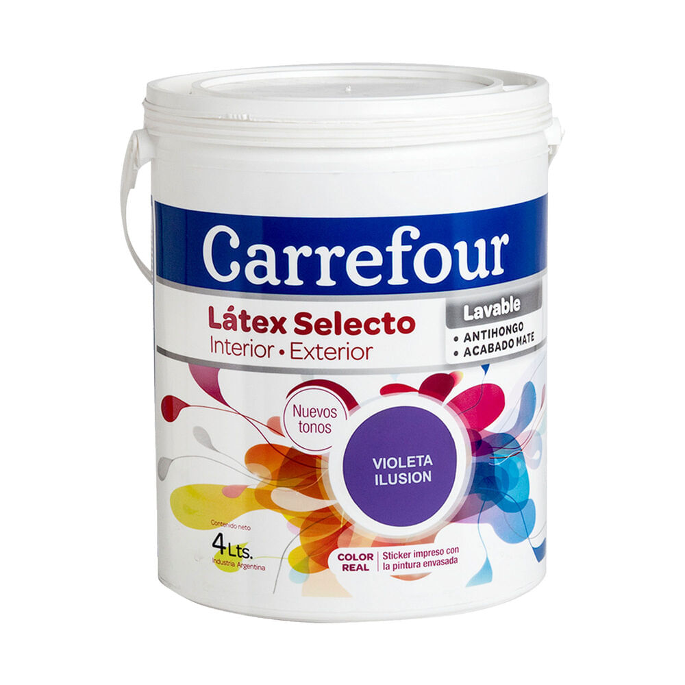 Látex interior/exterior Carrefour selecto violeta ilusión 4 l.