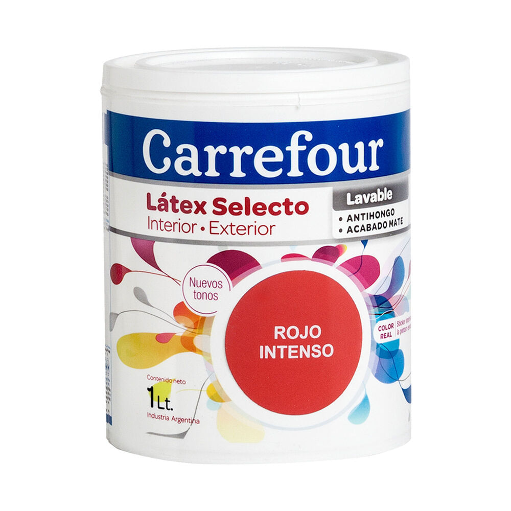 Látex interior/exterior Carrefour selecto rojo Intenso 1 l.