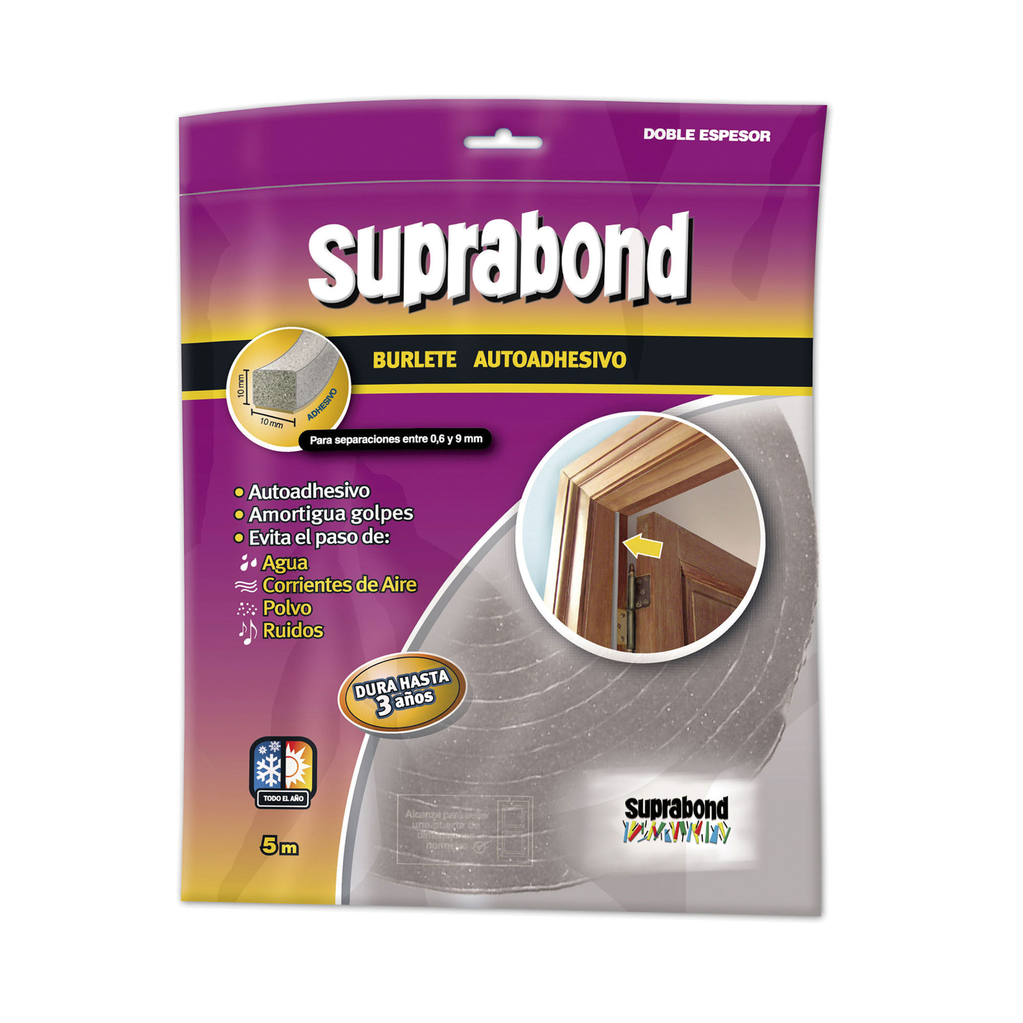 Burlete autoadhesivo Suprabond 5 mt.