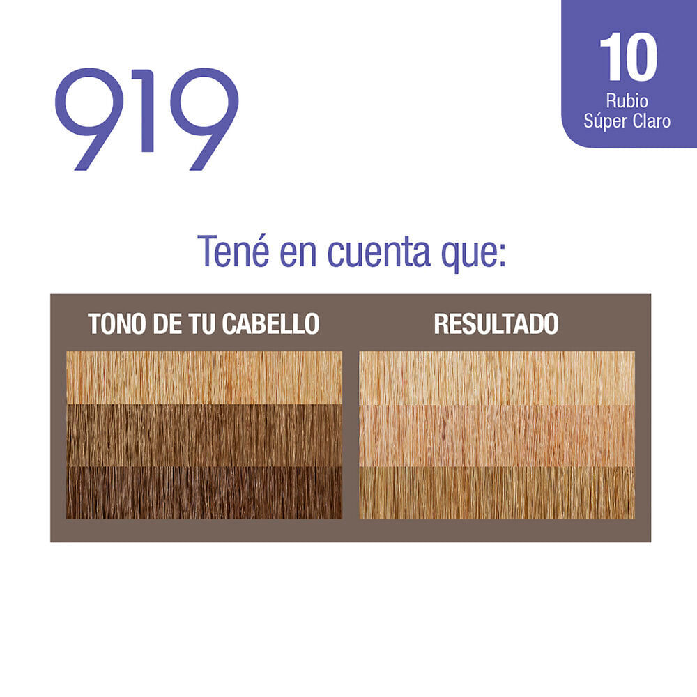 Kit tintura permanente 919 nº 10 rubio super claro 1 u.