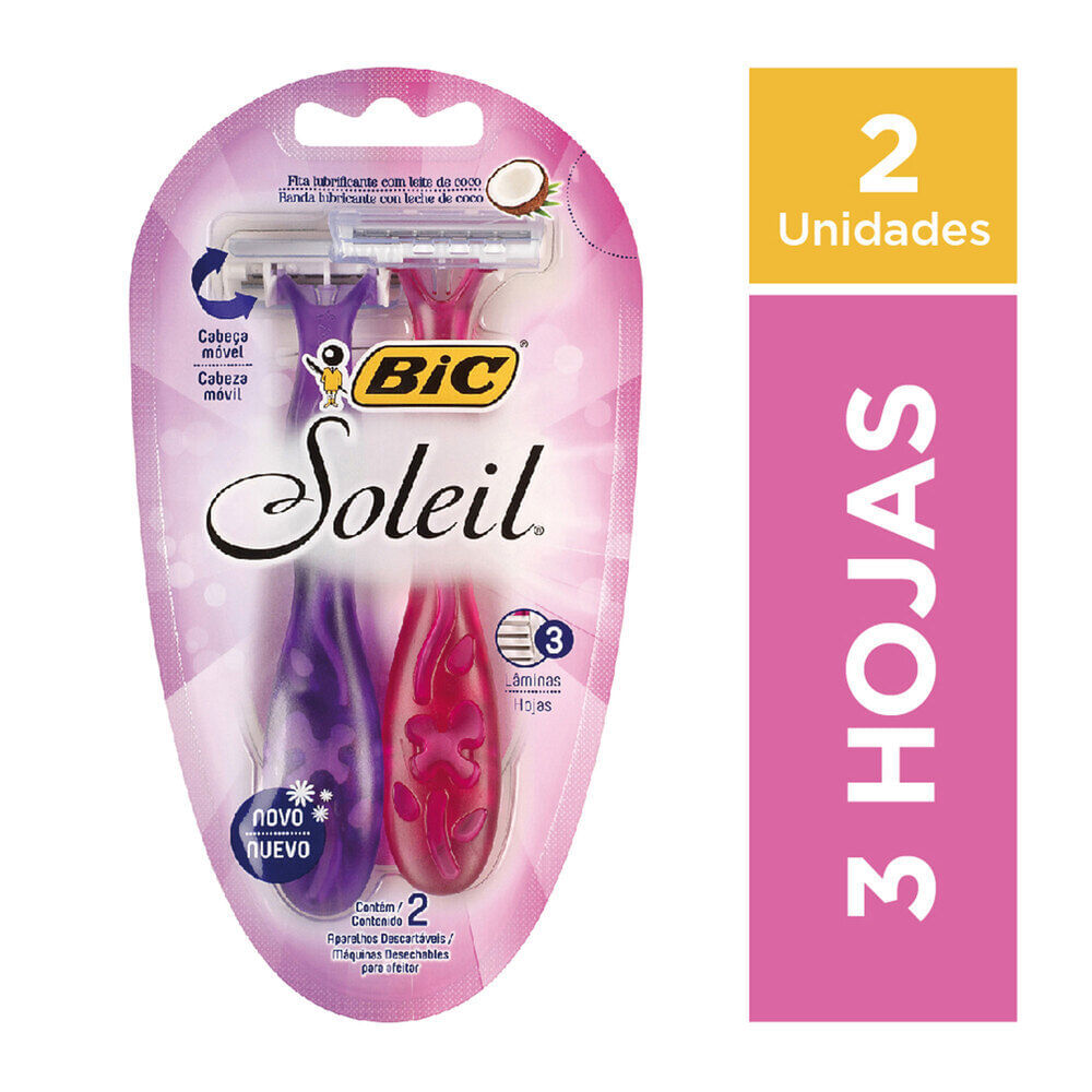 Máquina de afeitar Bic Soleil femenina pack 2 uni