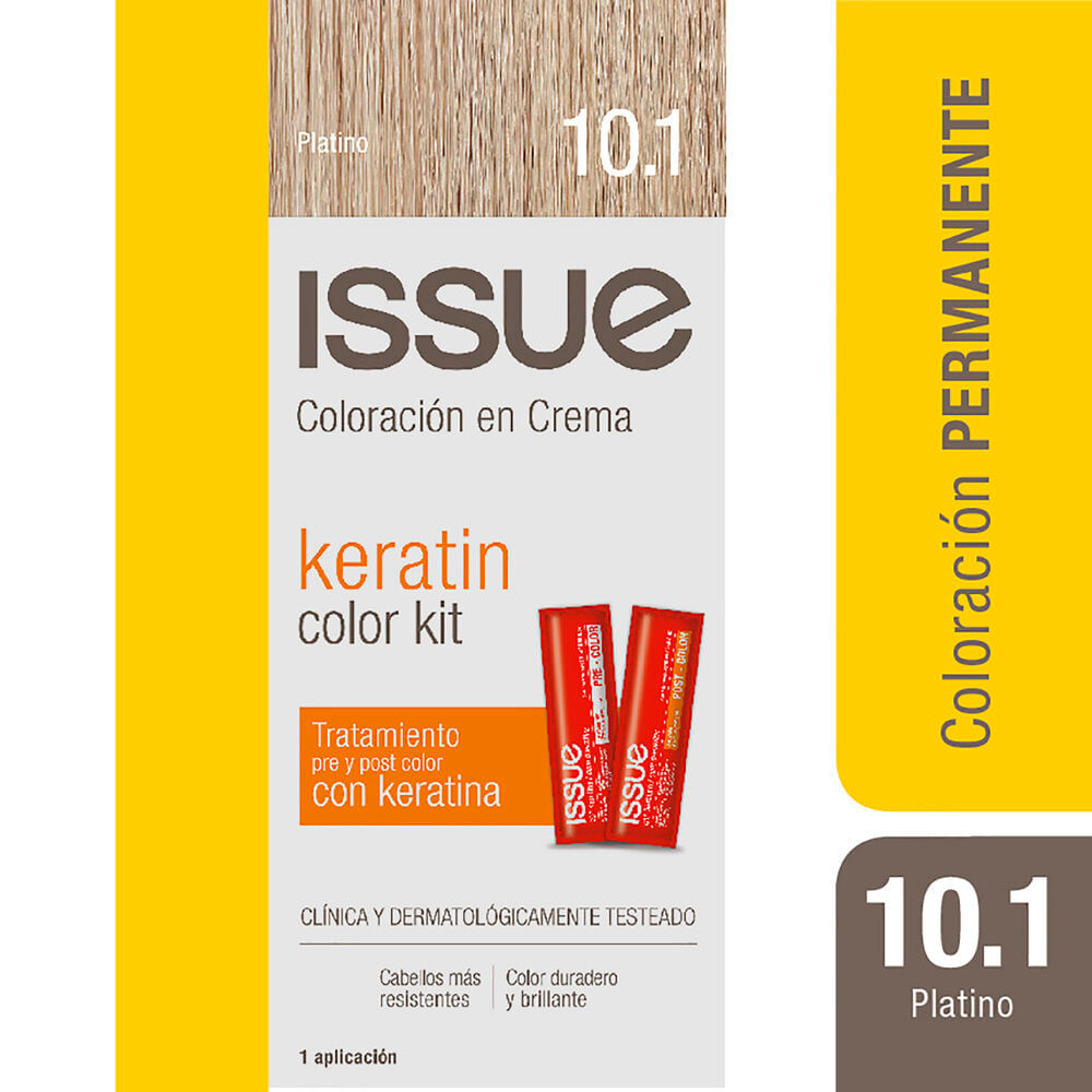 Kit de tintura permanente Issue keratina n 10.1 platino 1 u.