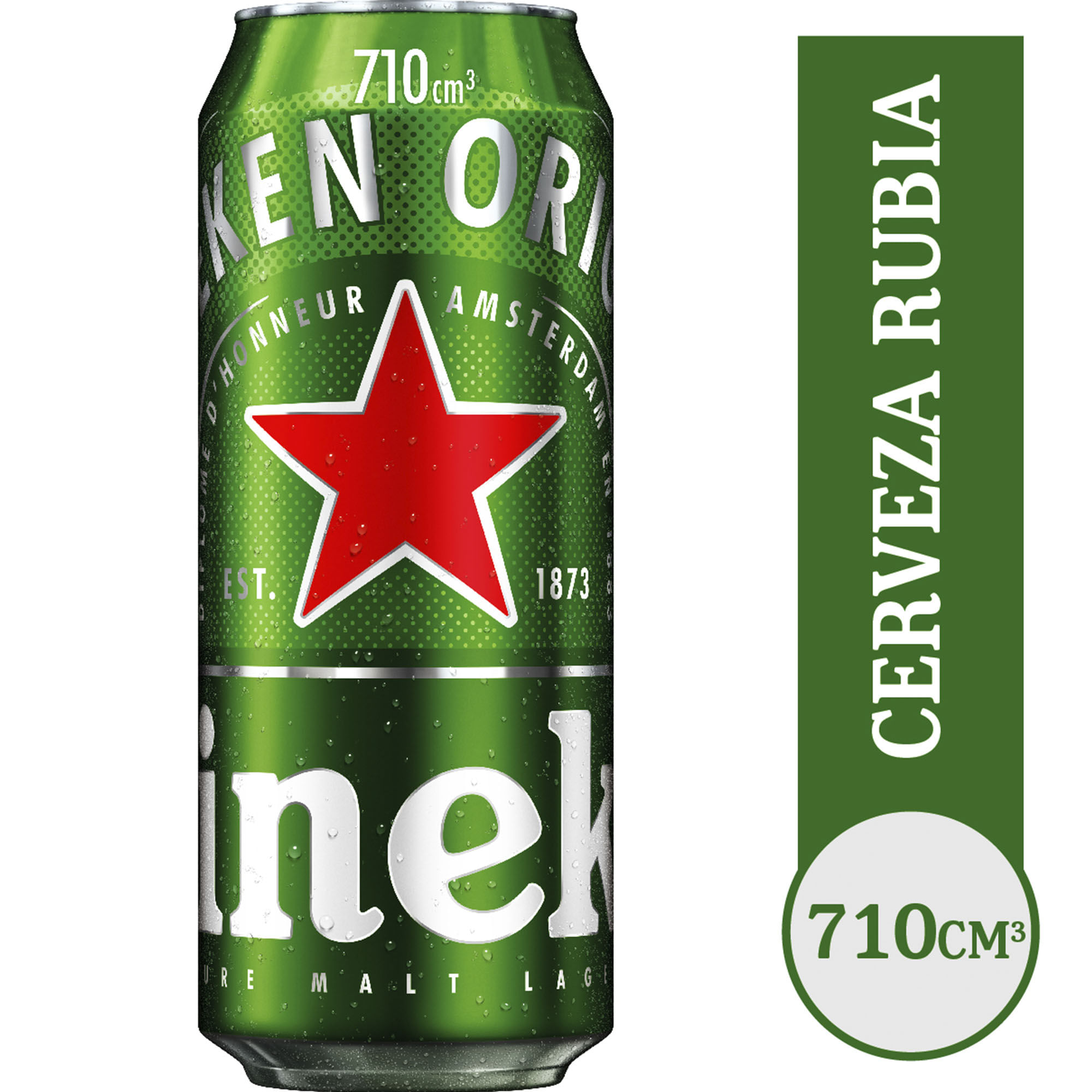Cerveza Rubia Lata Heineken 710 Ml