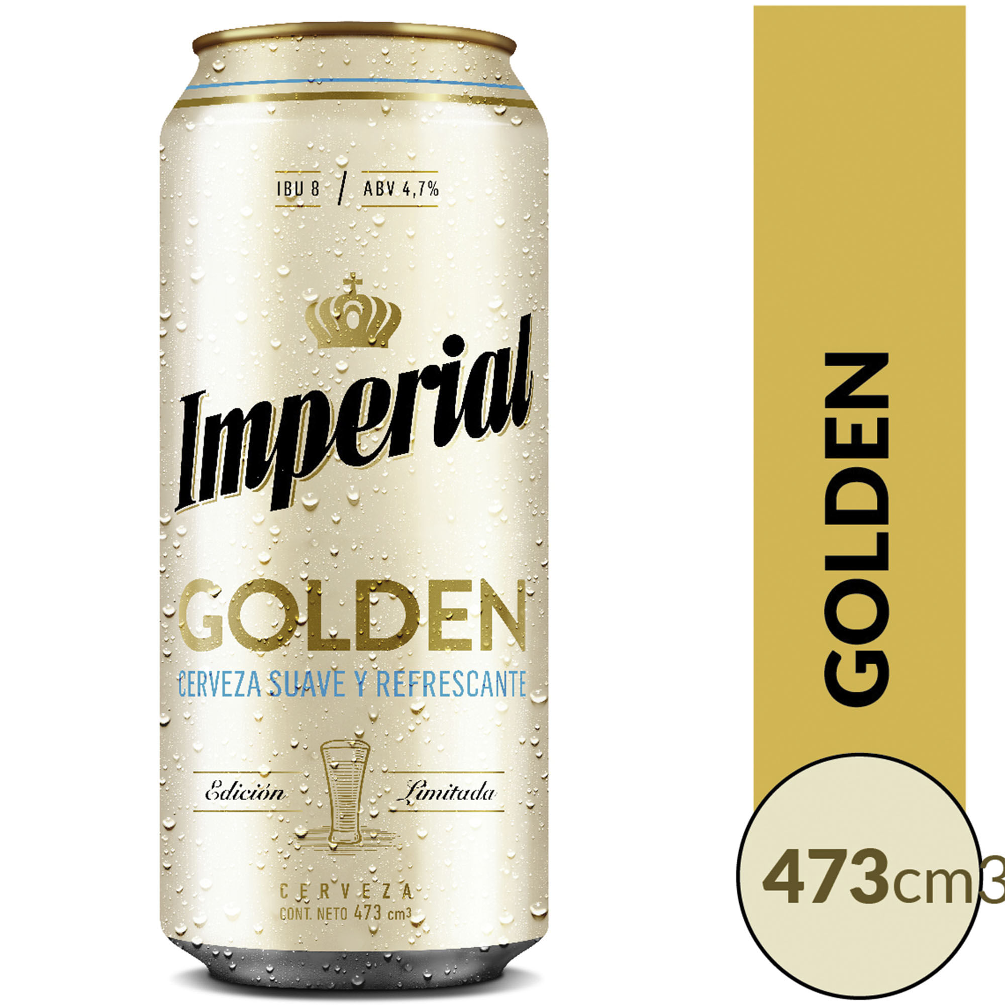 Cerveza Rubia Imperial Golden 473 Ml