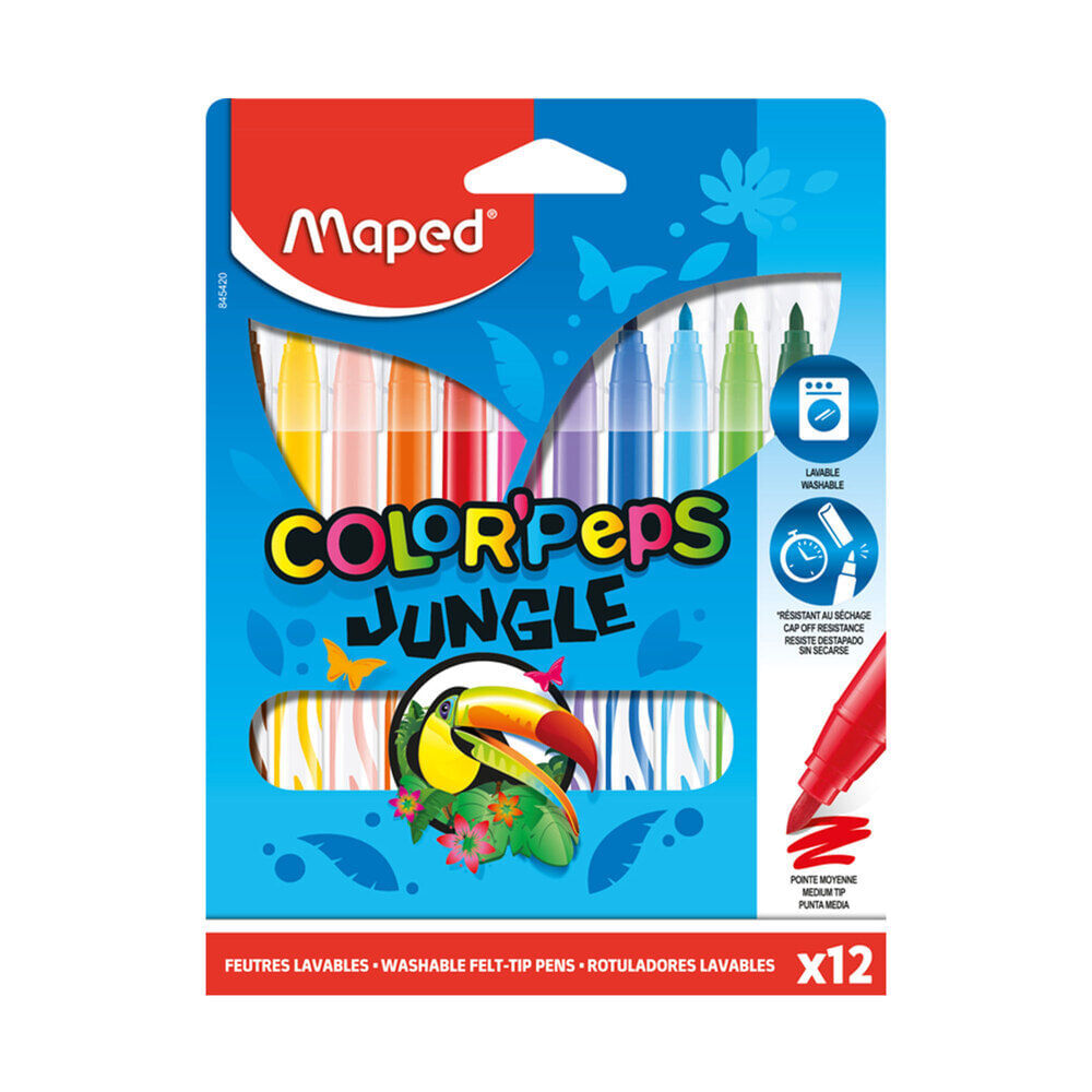 Marcadores Maped Jungle X 12 Colores Largos
