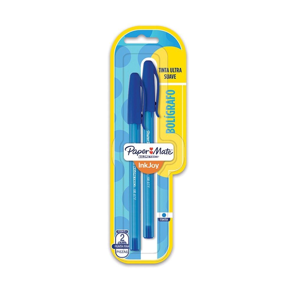 Bolígrafo Paper Mate azul inkjoy x 2 uni