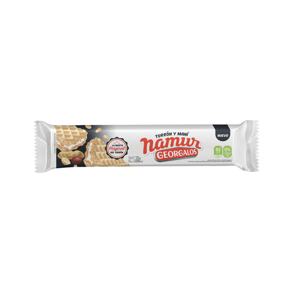 Turrón de maní namur Georgalos 25 g.