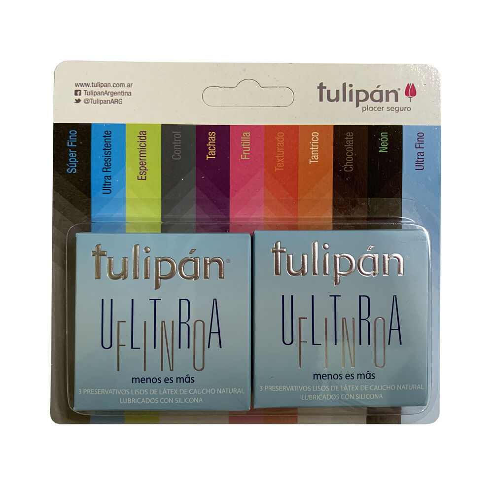 Preservativos De Latex Ultra Fino Tulipan 6 U