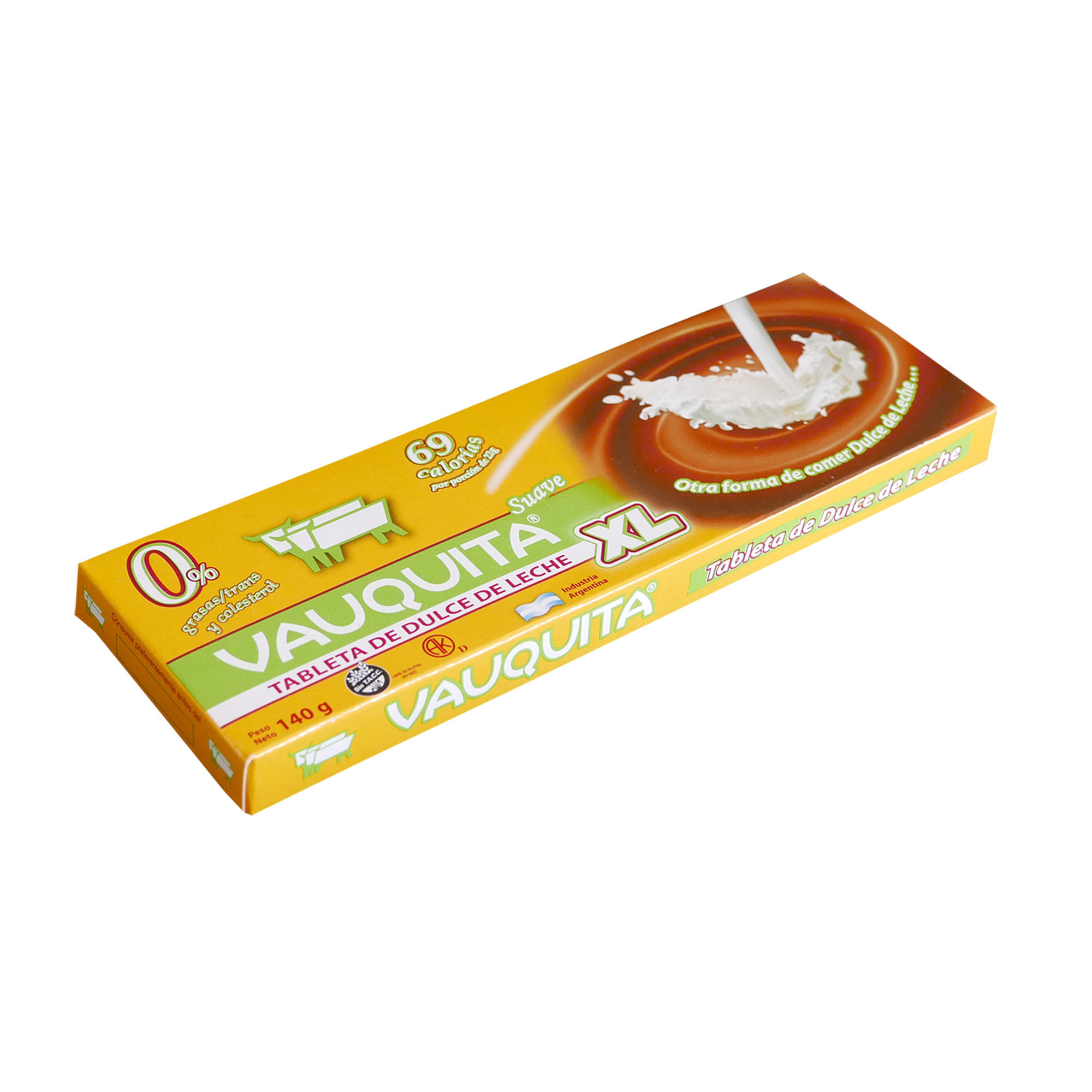 Tableta dulce de leche Vauquita light 140 g.