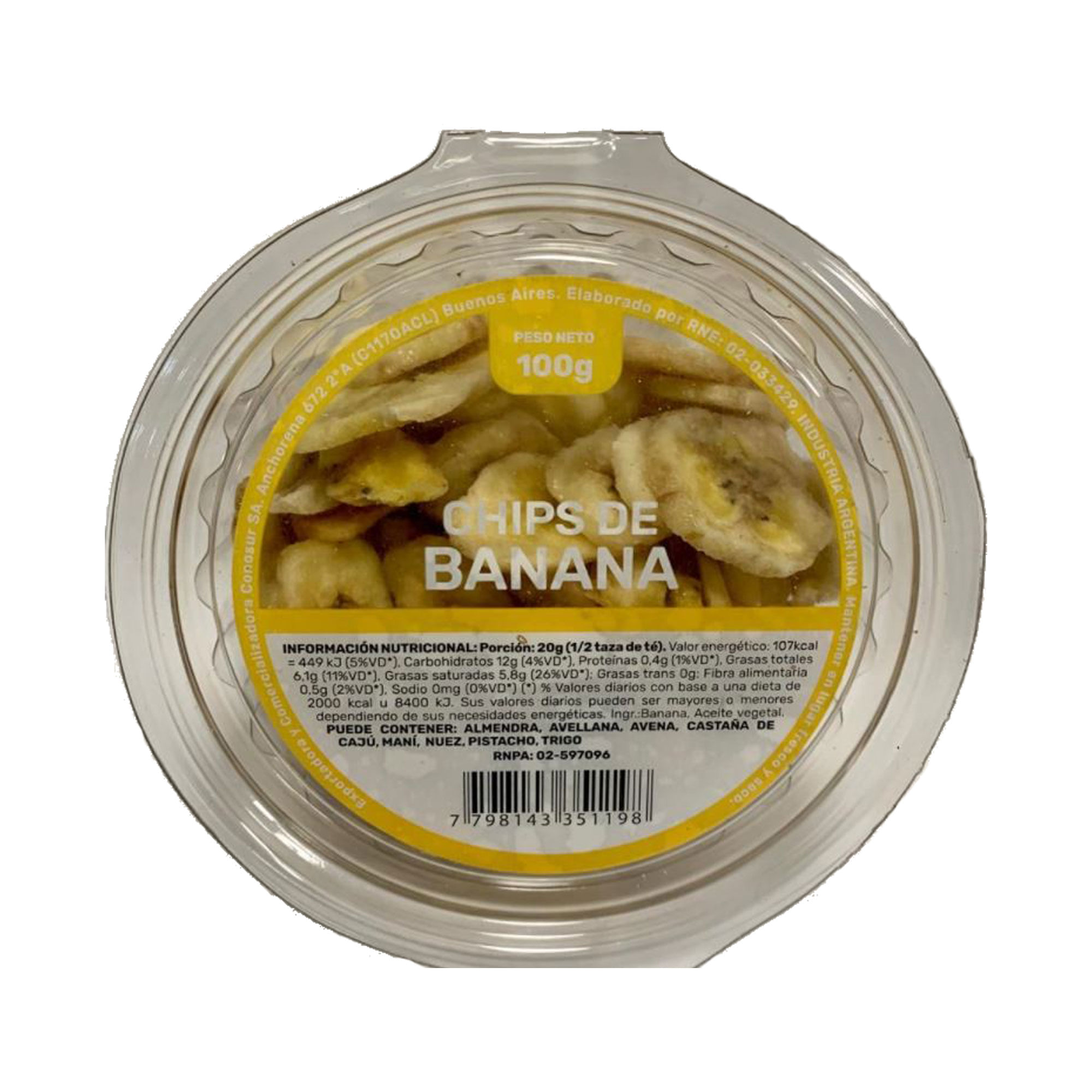 Chips de banana 100 g.