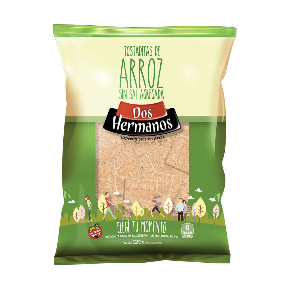 Tostadas De Arroz Dos Hermanos Sin Sal 120 G