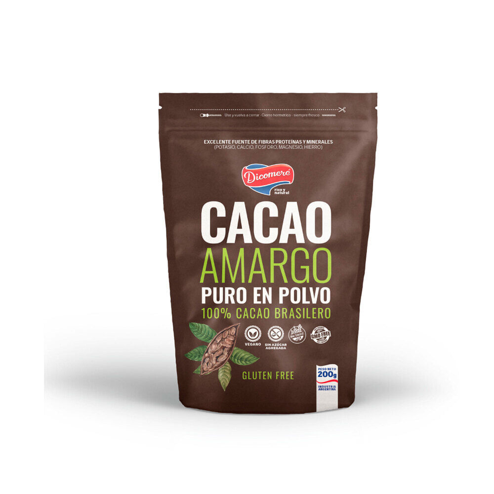 Cacao amargo puro Dicomere doy pack 200 g.