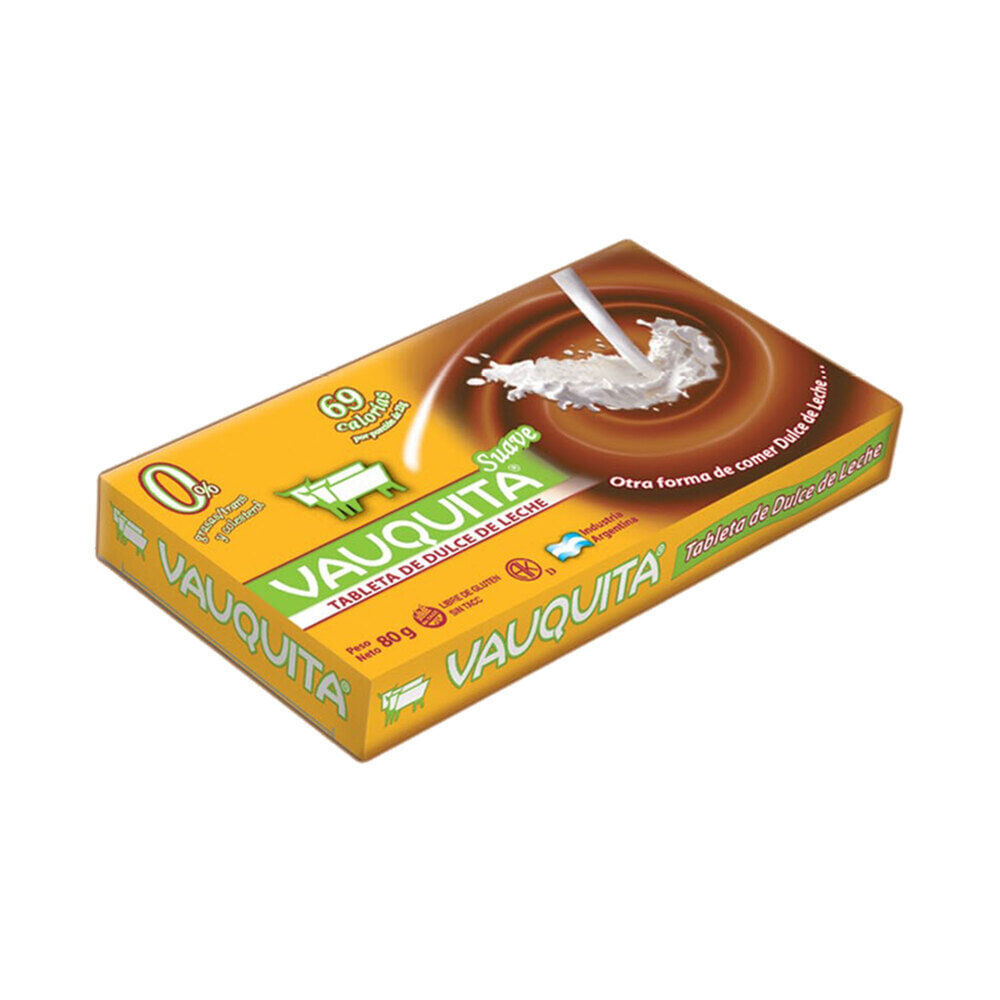 Tableta Vauquita dulce de leche light x 80 g.