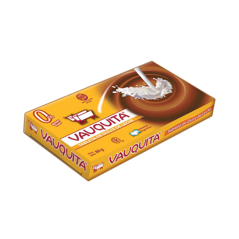 Tableta Vauquita dulce de leche clásica x 80 g.