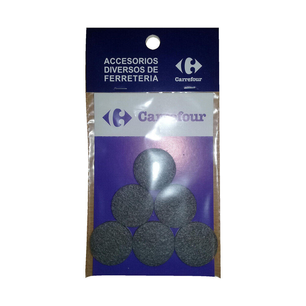 Fieltro autoadhesivo circular x 6 uni