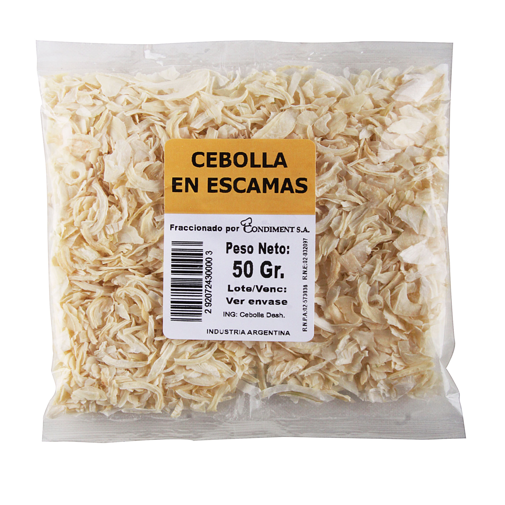 Cebolla en escamas 50 g.
